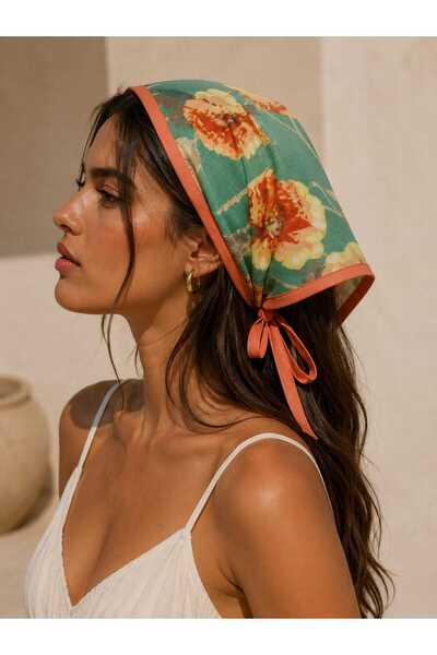 Handmade Betty Bands Bohemian Floral Patterned Women's Bandana Scarf Summer T...