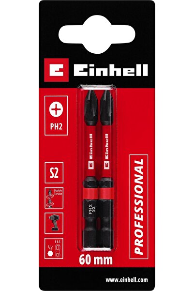 Einhell Orijinal Çift Torsiyonlu Darbeli Bit Seti, 2 Parça, 60 mm, PH2 (S2 Çe...