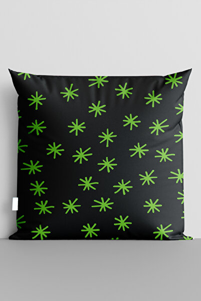 TicaretJet غطاء وسادة مطبوع رقميًا على الوجهين من Green Stars - 7058