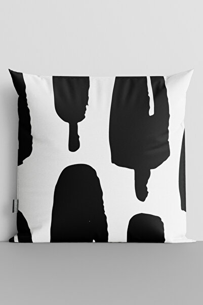 TicaretJet Black Ice Creams Double Sided Digital Printed Throw Pillow Cover