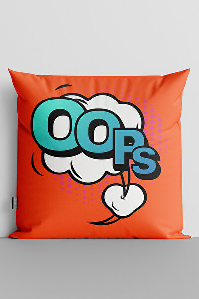 TicaretJet غطاء وسادة مطبوع رقميًا على الوجهين من Popart Oops - 116