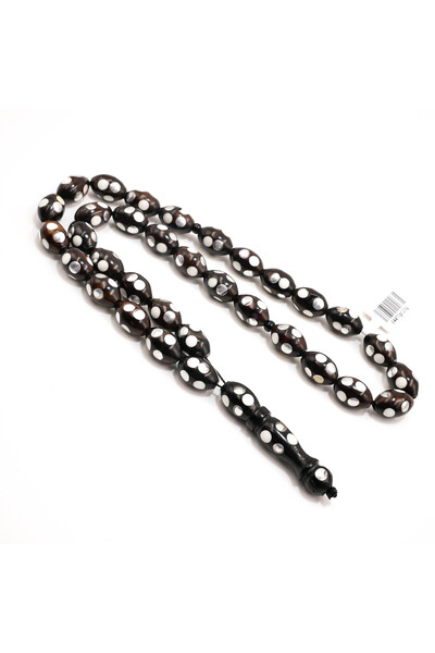 Generic Antique Kook Rosary 33 Beads 14.5x9.5mm Dark Brown Oval Prayer Beads ...