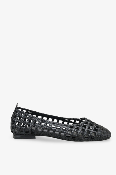 İNNABUTİKK Rabrasa Women's Knitted Ballerinas - Black
