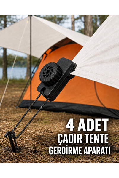 Home 4 Adet Çadır Tente Gerdirme Aparatı Kamp Brandası Sabitleme Klipsi İpli ...