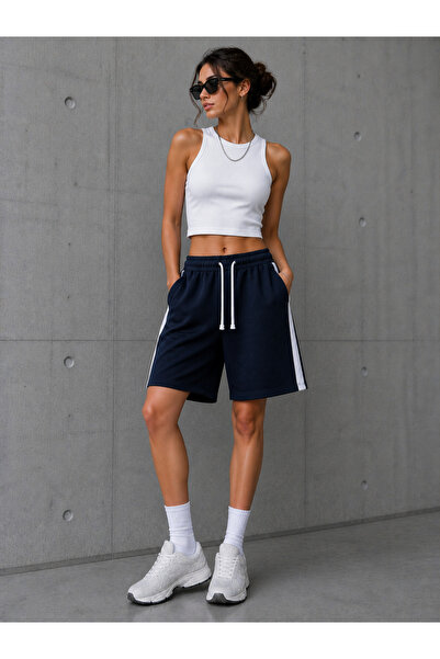 By Layina Women's Comfortable Cut Shorts with Striped Details