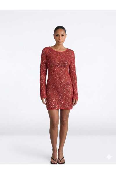 yeditepe fashion Sequin Beach Midi Beach Dress