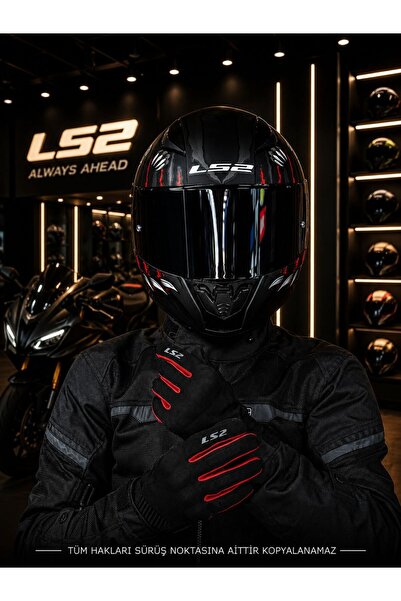 LS2 RAPID 2 RACE CLAWN MAT SİYAH-GRİ-KIRMIZI KASK (Siyah Vizörlü + Spoiler + ...