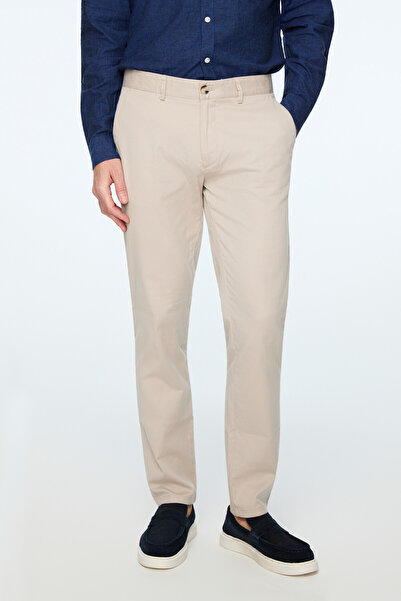 Morven Men's Stone Cotton Trendy Straight Slim Fit Chino Pants