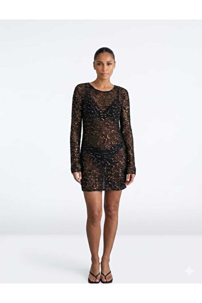 yeditepe fashion Sequin Beach Midi Beach Dress