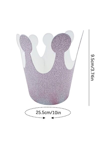 OEM Set de 6 coroane din carton, cu sclipici argintiu