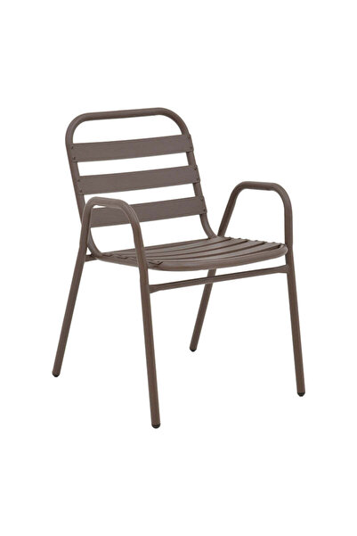 Adore Scaun exterior Sussie, metal si aluminiu, 45x62x76 cm - Maro