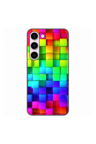 OEM Калъф, съвместим със Samsung Galaxy S23, силиконов гел TPU, с шарка на цв...