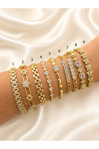 xUPING 14K Gold Renk Kararmaz Çelik Bileklik | Adet Seçmeli | 9 Farklı Model ...