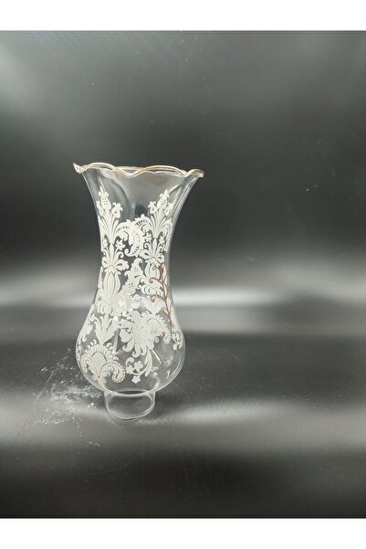 KUĞULU AVİZE LAMBA CAMI.ALTIN YALDIZLI,MOTİFLİ (Alt yuva çapı:4.50cm-h:21.00c...