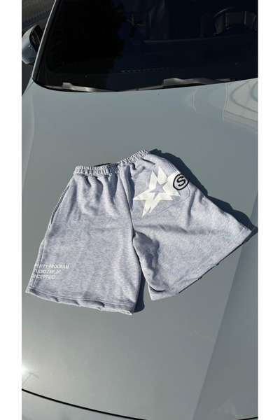 Violon Gray Unisex Street Star Oversize Shorts
