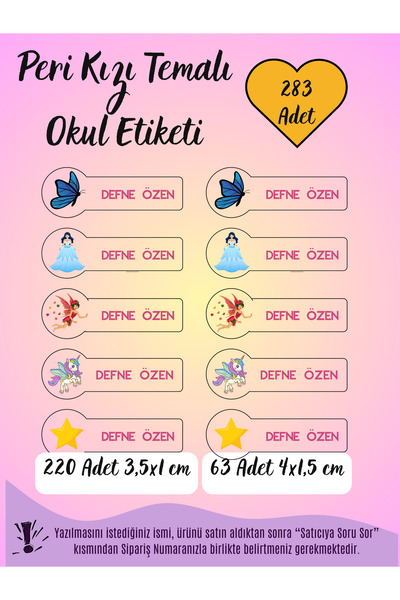 TOZLU RAF Premium Kalite yırtılmaz 230 Adet Kişiye Özel İsimli Defter Kalem O...