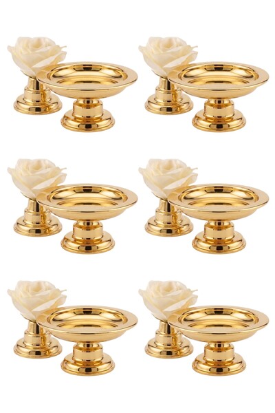 hopsepete 6'lı Kahve Yanı Söz Nişan Çikolata İkramlığı Gold Ayaklı Mini Lokum...