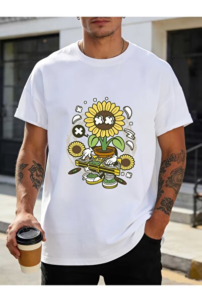 12 Teknoloji تي شيرت Sunflower Garden O-Neck 180G - هدية ممتازة للأحباء، مثال...