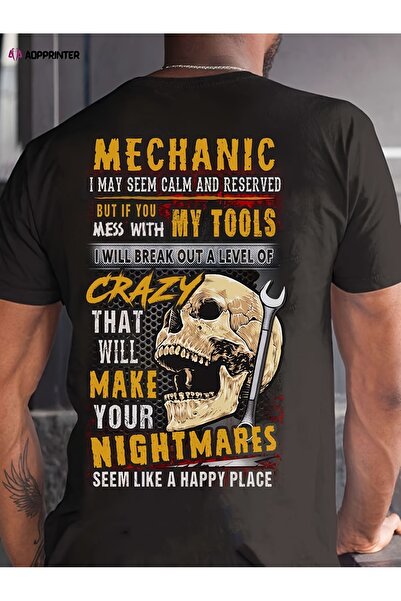17 seramik Men'S Casual T-Shirt, Mechanic-Themed Personalized Print, Short Sl...