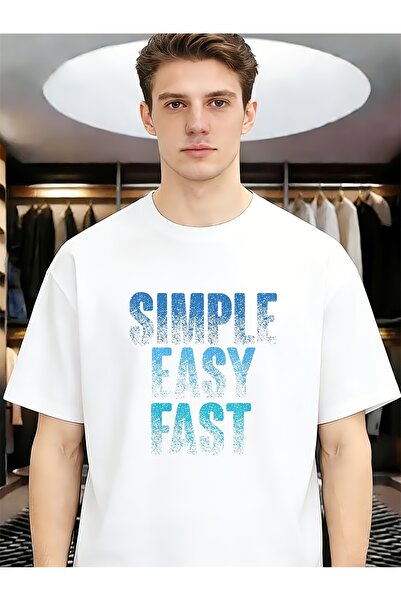 BASEPULSE Simple Easy Fast Blue Distressed Typography Funny Unique Men Comfor...