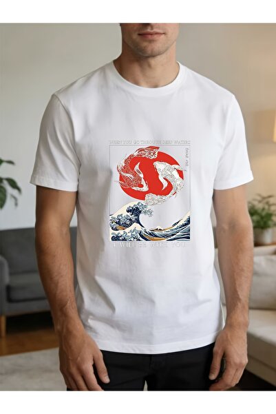 NOURAM 180g Softest T-Shirt with Unique Ocean Wave Print: Perfect Family Gath...