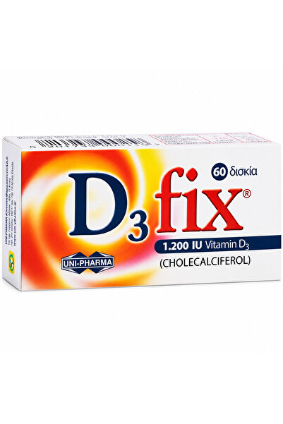 Unipharma UNI-PHARMA D3 Fix Βιταμίνη D3 για δυνάτά οστά και αρθρώσεις 1.200iu...
