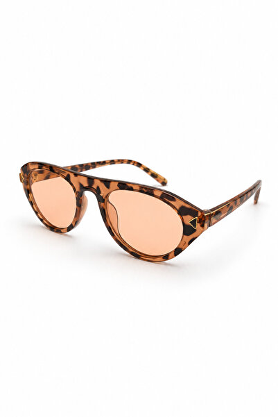 Chunky Frame Rigel Vintage Leopar Nude Ultra Hafif Uv400 Filtreli Kadın Güneş Gözlüğü