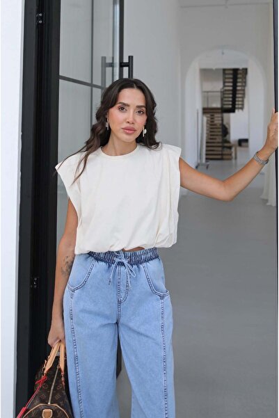 Havoş Ecru Umras Padded Balloon Blouse