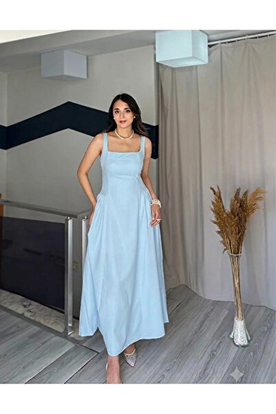 Starmount Butik Rochie de vară cu bretele, lungime maxi, cu detaliu încrețit ...