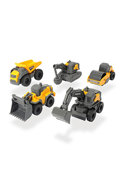 Dickie Toys Set de 5 mașini de construcții Volvo de jucărie, 3 ani+
