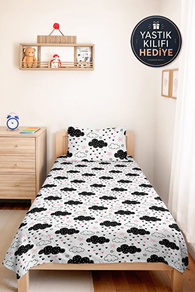 Evimde Bambaşka Bulut Yıldız Black Young Room Single Pique Set-Pastel Pink 16...