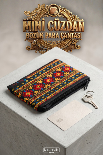 FANTASTIC Group Ethnic Anatolian Motif Jacquard Woven Mini Wallet Coin Purse ...