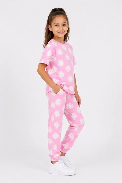 My Hanne Patterned Girls' Pajama Set 91201