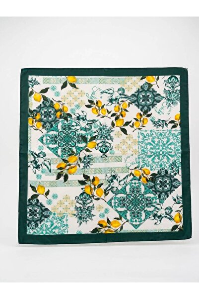 Axesoire 15417 Zeleni ženski bandana šal sa uzorkom limuna 70x70 cm, šal za v...
