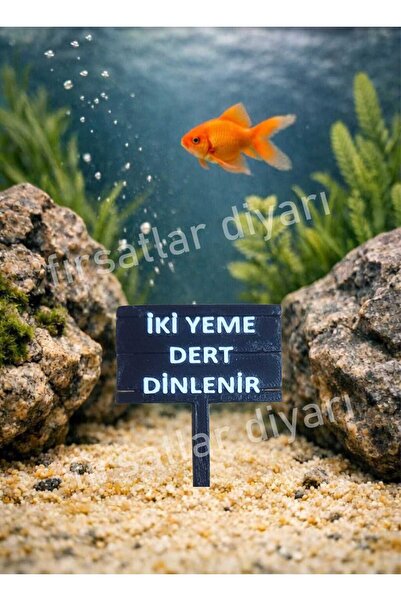 fırsatlar diyarı Akvaryum Yazı Levhası - Dekoratif Akvaryum Süsü - Kum Zemine...