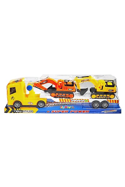 ToyMarkt Μεγάλο Φορτηγό Τριβής & 2 Οχήματα Κατασκευών 55x16x11εκ. 902342