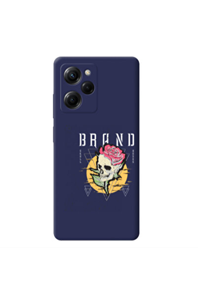 Other Xiaomi Poco X5 Pro Skull Roses Dark blue Colored Silicone TPU Θήκη