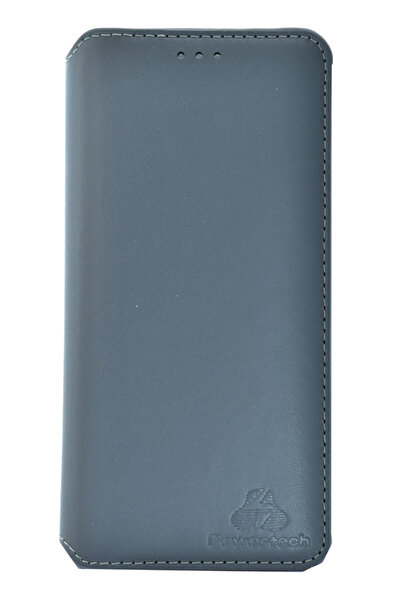 POWERTECH Λεπτή δερμάτινη θήκη για Samsung J6 Plus 2018, γκρι