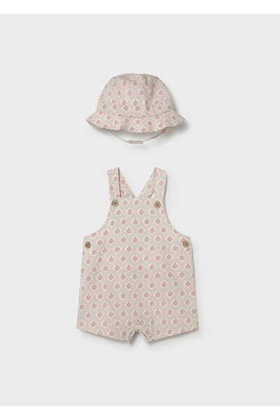 MAYORAL Newborn Baby Boy Salopet and Hat Beige