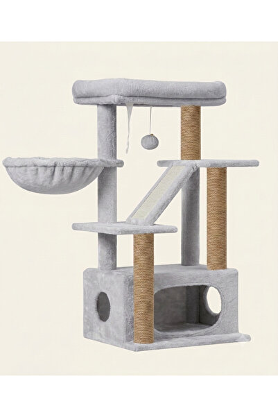 PATİSTORE Madrid Gri Çok Katlı Yıkanabilir Wellsoft Kumaş Ağır MDF Taban Kedi...