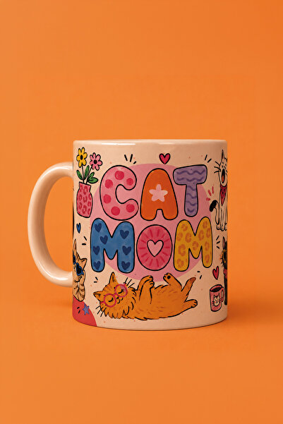 moontainills Cat Mom Written Cat-Themed Special Design Fun Gift Mug