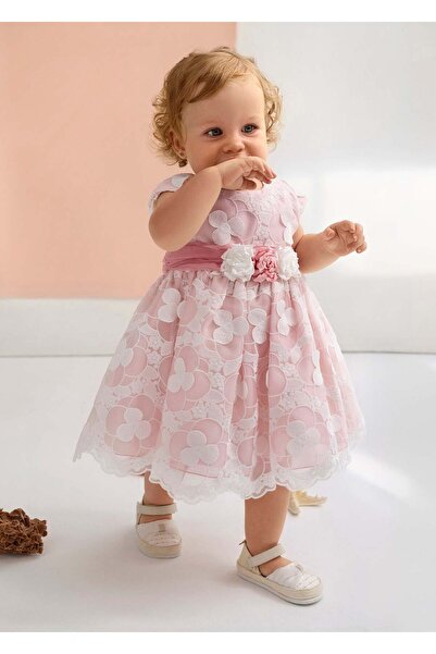 Abel & Lula Mayoral Abel Lula Baby Girl Floral Evening Dress Pink