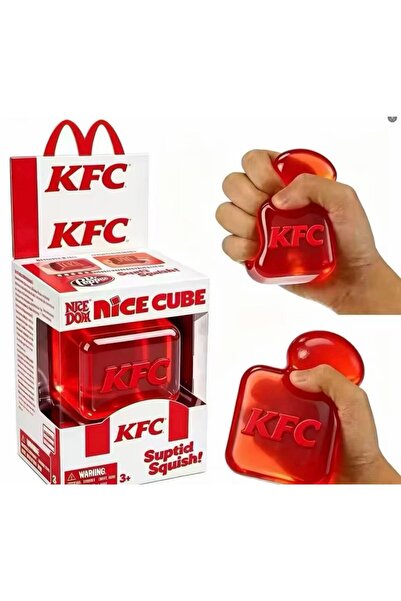 Needoh Nice Cube KFC Edition Cub Antistres Squishy Slow Rebound Roșu Transparent
