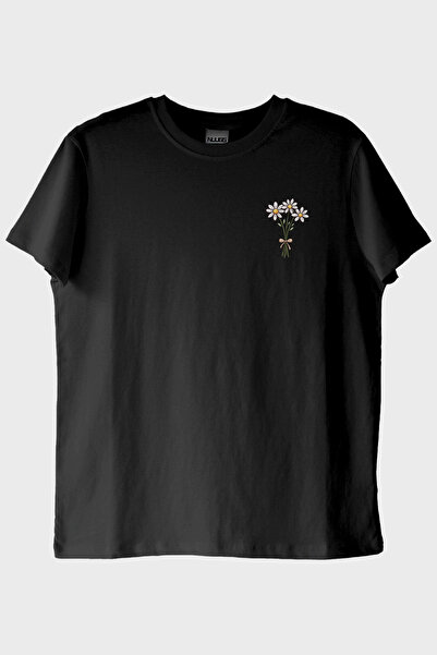 NUUGG Daisy Patterned Black T-Shirt