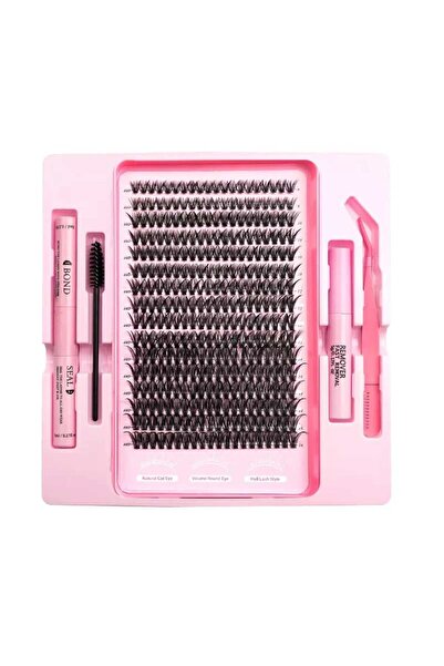 Glamura Lashes Kit Extensii Gene Cluster Volum 40D, Efect Wispy si Kim K, Mix...