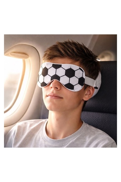 OEM Set pernă de călătorie și mască de somn, model minge de fotbal, moale și ...