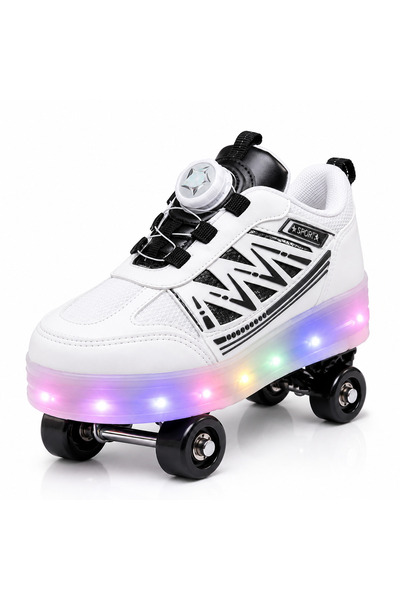 helinaria Işıklı Patenli Çocuk Ayakkabısı | 4 Tekerlekli LED Sneaker + 3 Sürp...
