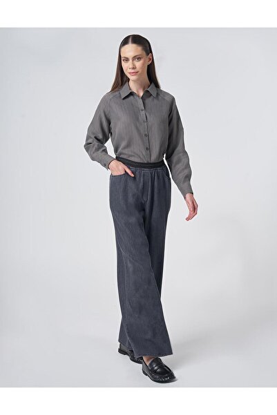 KYR Comfortable Cut Trousers with Waist Detail Black