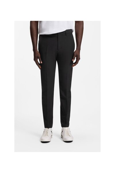 BOSS Erkek Slim Fit Çabuk Kuruyan Su Tutmayan Dar Paça Siyah Pantolon