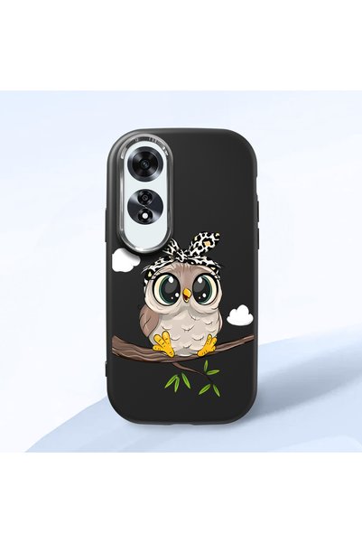 Hontinga Oppo A60 Compatible Case Camera Protector Black Silicone Couple Phon...